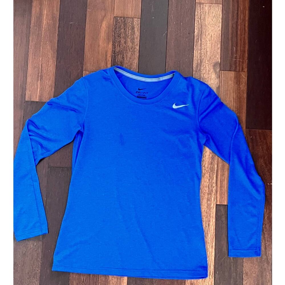 Nike Dri-Fit Long Sleeve Blue Top Size S